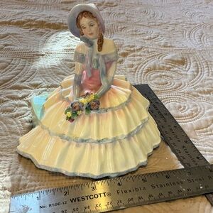 Vintage Royal Dolton Day Dreams   Porcelain Figurine with Flowers